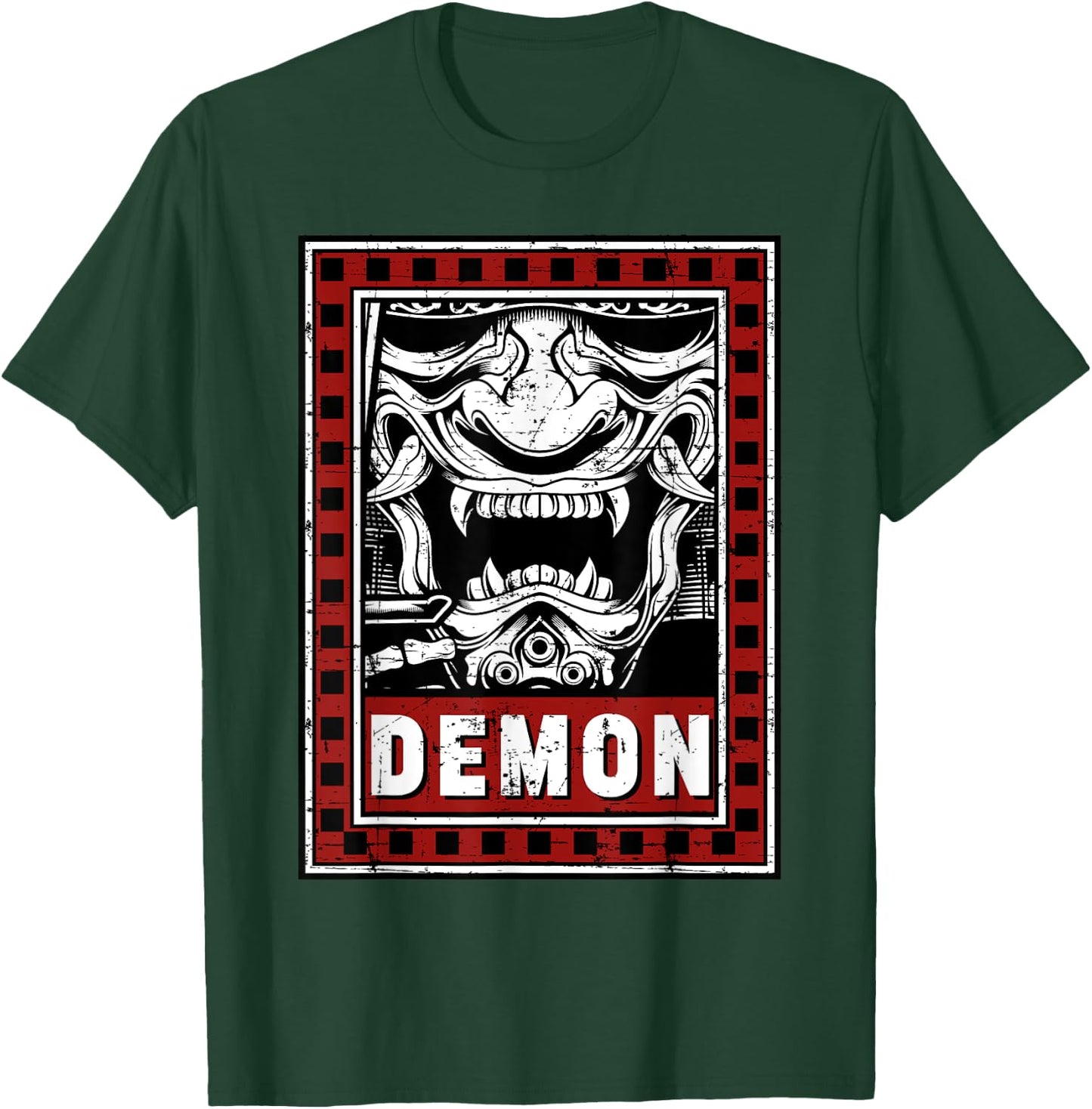Japanese Demon Harajuku Oni Face Mask T-Shirt - T-Shirt | Forest
