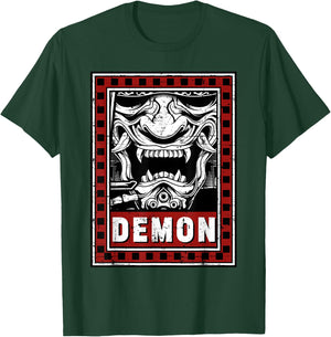 Japanese Demon Harajuku Oni Face Mask T-Shirt - T-Shirt | Forest