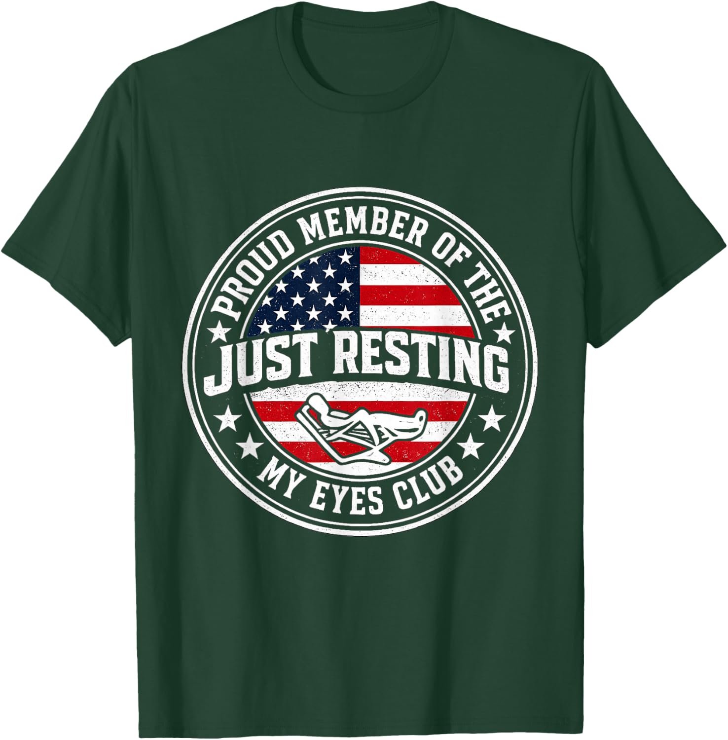 Just Resting My Eyes Club Funny Vintage Relaxation T-Shirt - T-Shirt | Forest