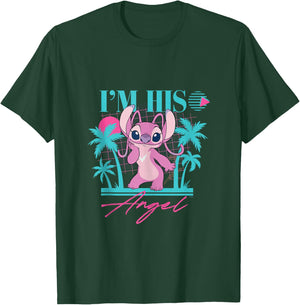 Disney Stitch Retro ’90s Couples Matching I’m His Angel T-Shirt - T-Shirt | Forest