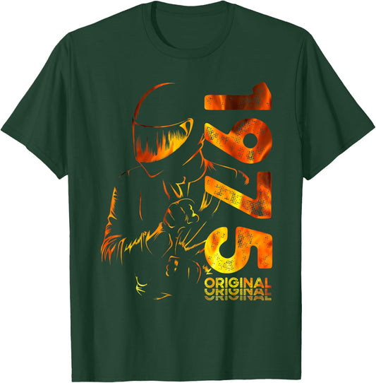 50th Birthday Man Motorcycle Biker Biker 1975 , Black, S T-Shirt - T-Shirt | Forest