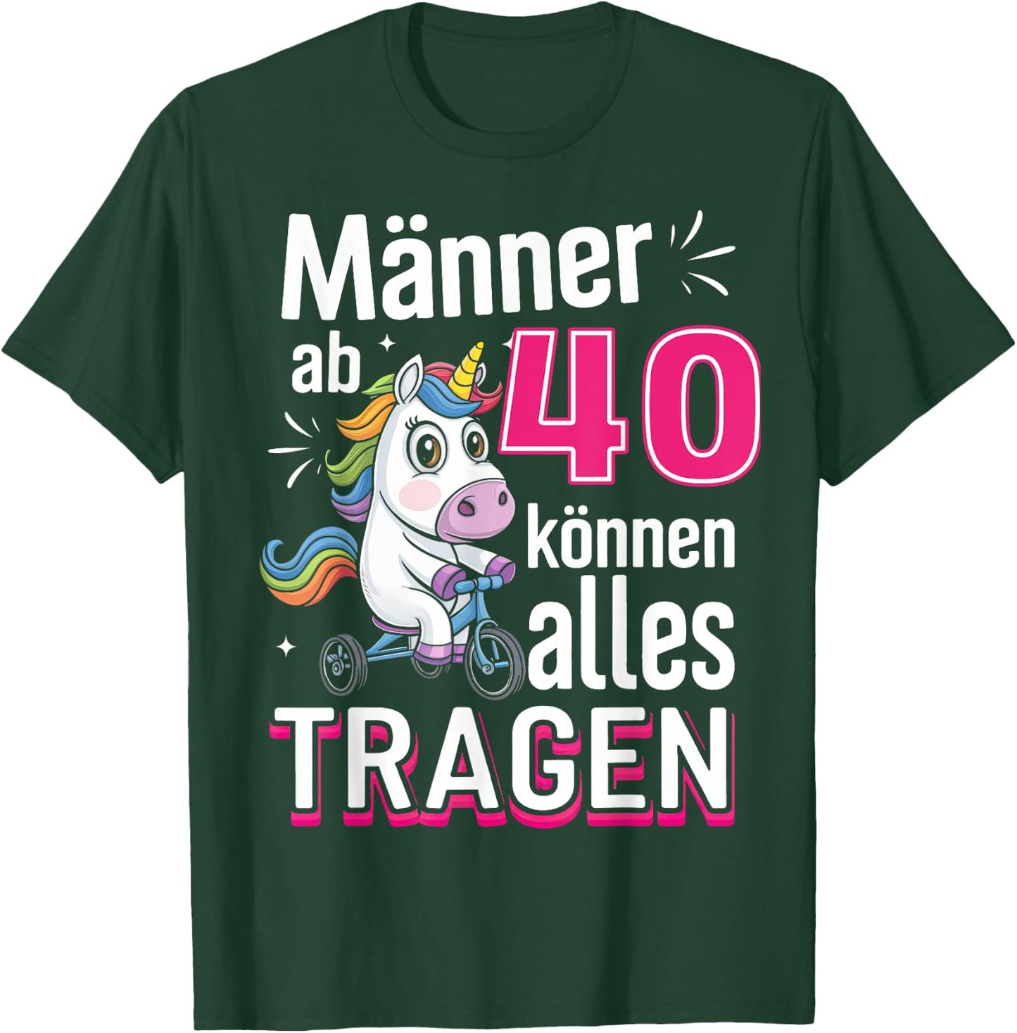 40th Birthday Man Men from 40 Years Saying Funny , black T-Shirt - T-Shirt | Forest