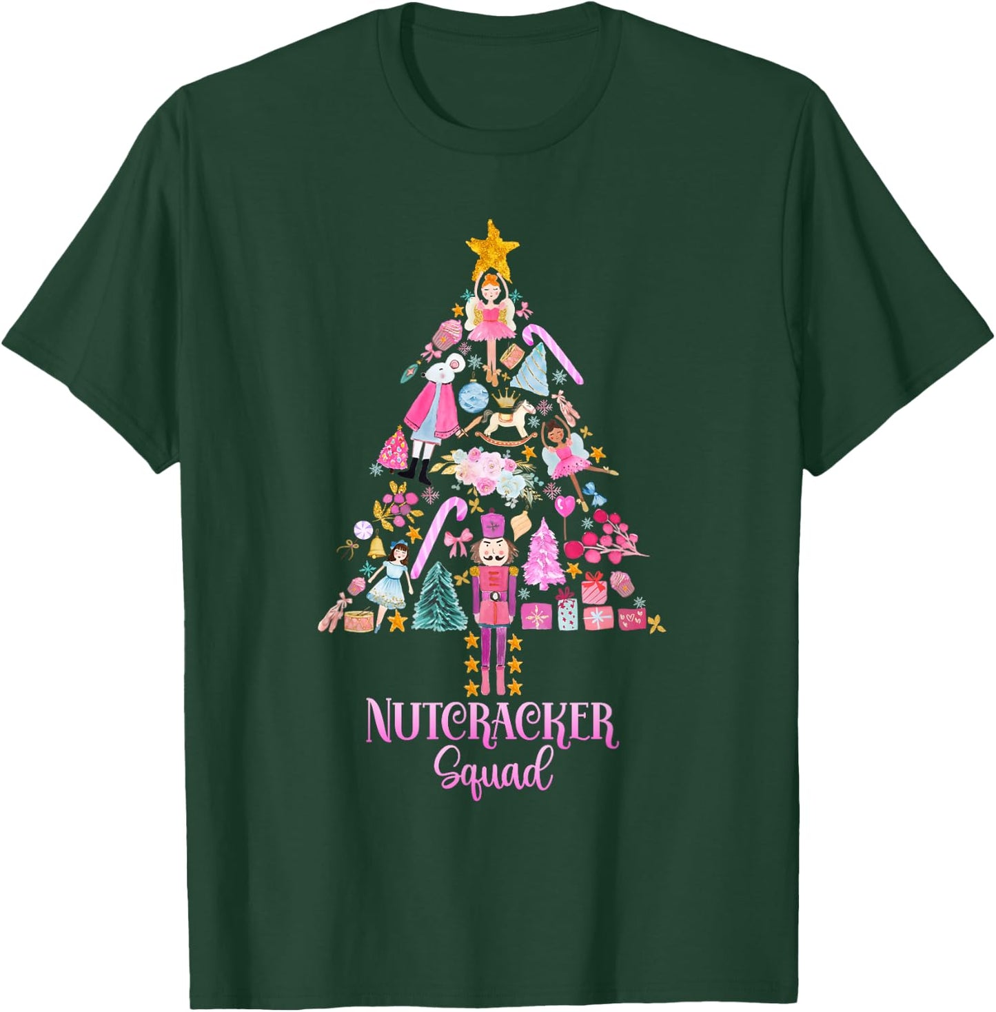 Christmas Nutcracker Squad Ballet Dance Women Kids Girls T-Shirt - T-Shirt | Forest