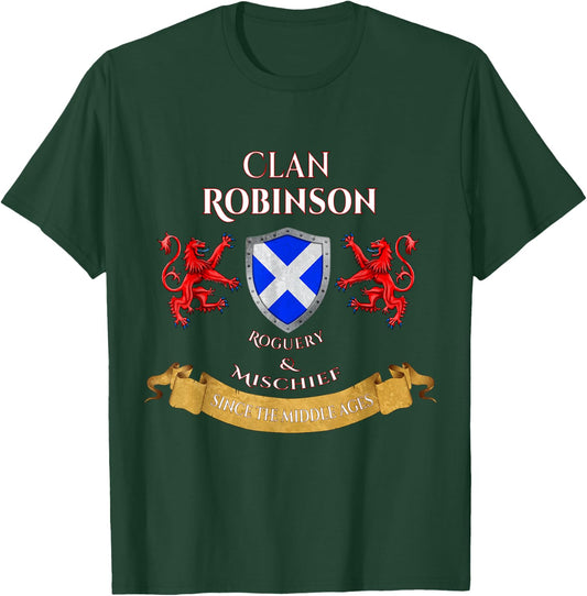 Robinson Scottish Family Clan Middle Ages Mischief T-Shirt - T-Shirt | Forest