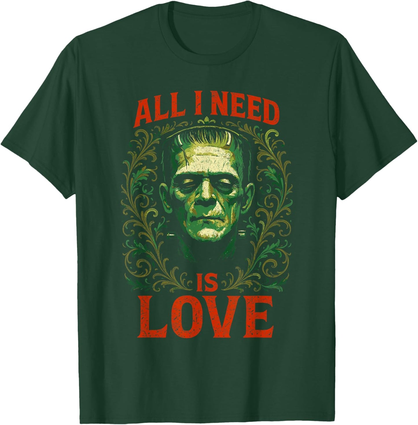 Frankenstein I Need Love | Grunge Horror Halloween T-Shirt - T-Shirt | Forest