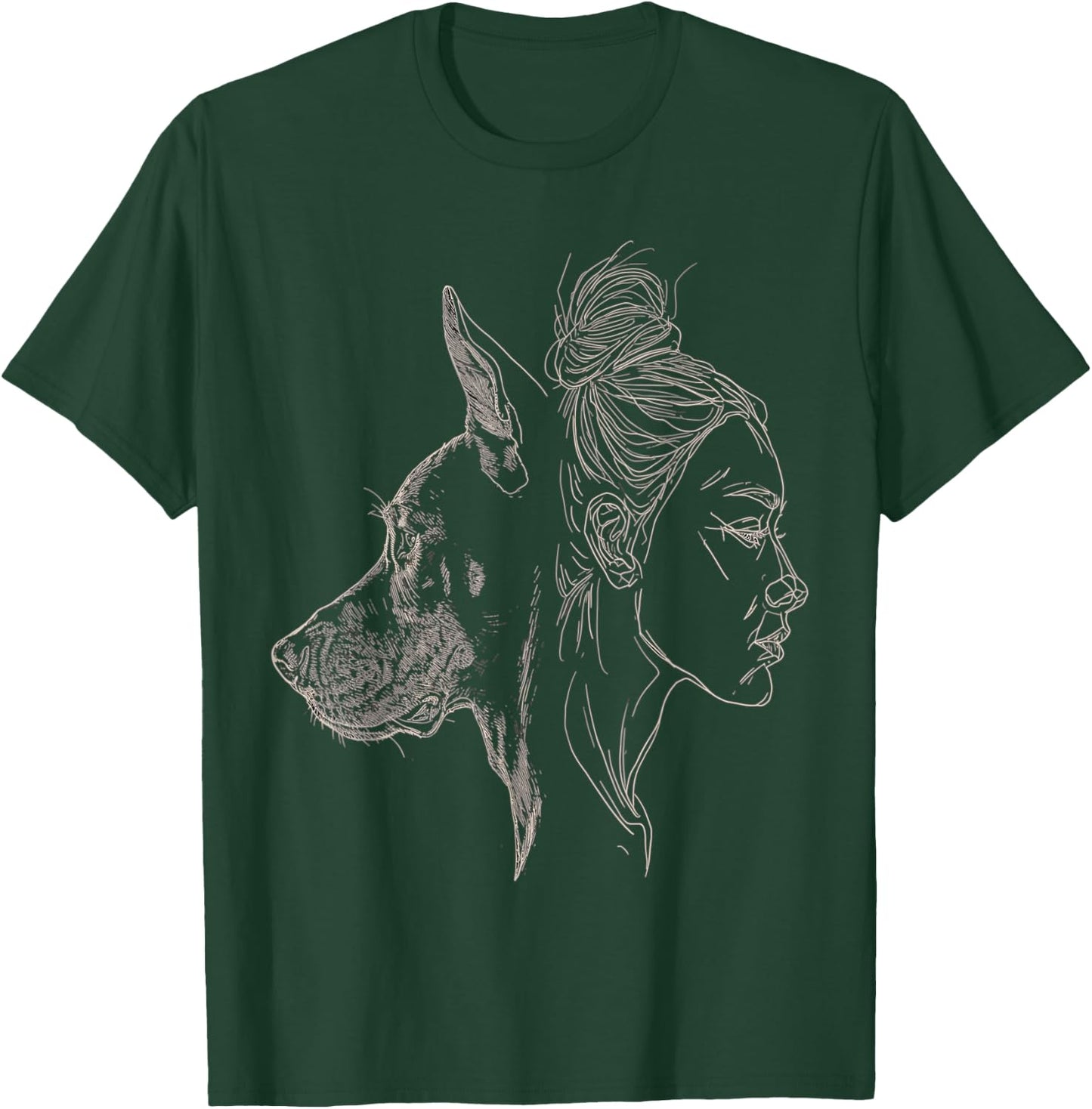 Doberman Mom Dog Art Doberman Lover Mother's Day T-Shirt - T-Shirt | Forest