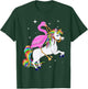 Flamingo Riding Unicorn Pink Flamingo Gift Kids Women T-Shirt - T-Shirt | Forest