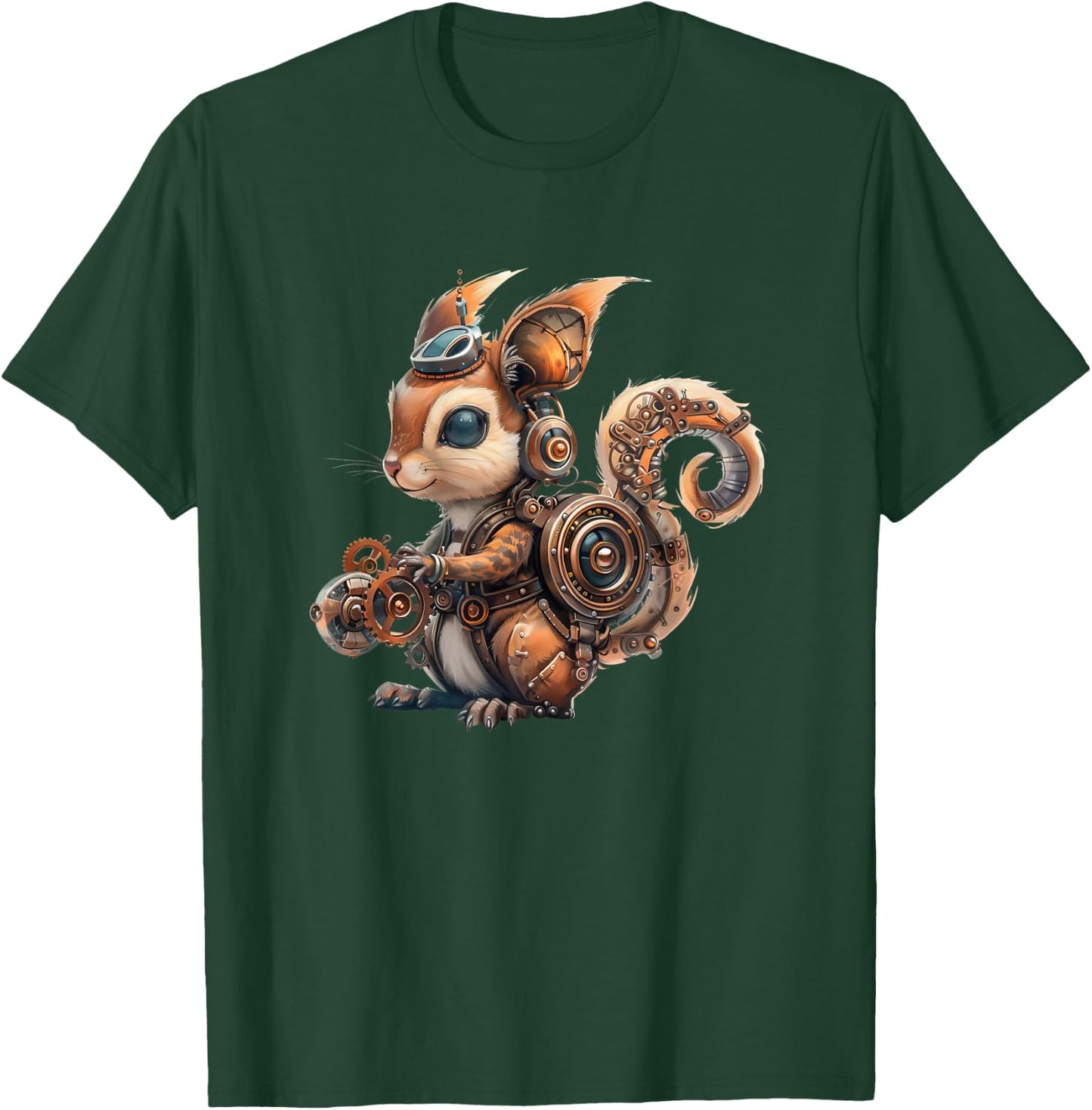 Steampunk Squirrel Vintage Art Men Women Kids Retro T-Shirt - T-Shirt | Forest