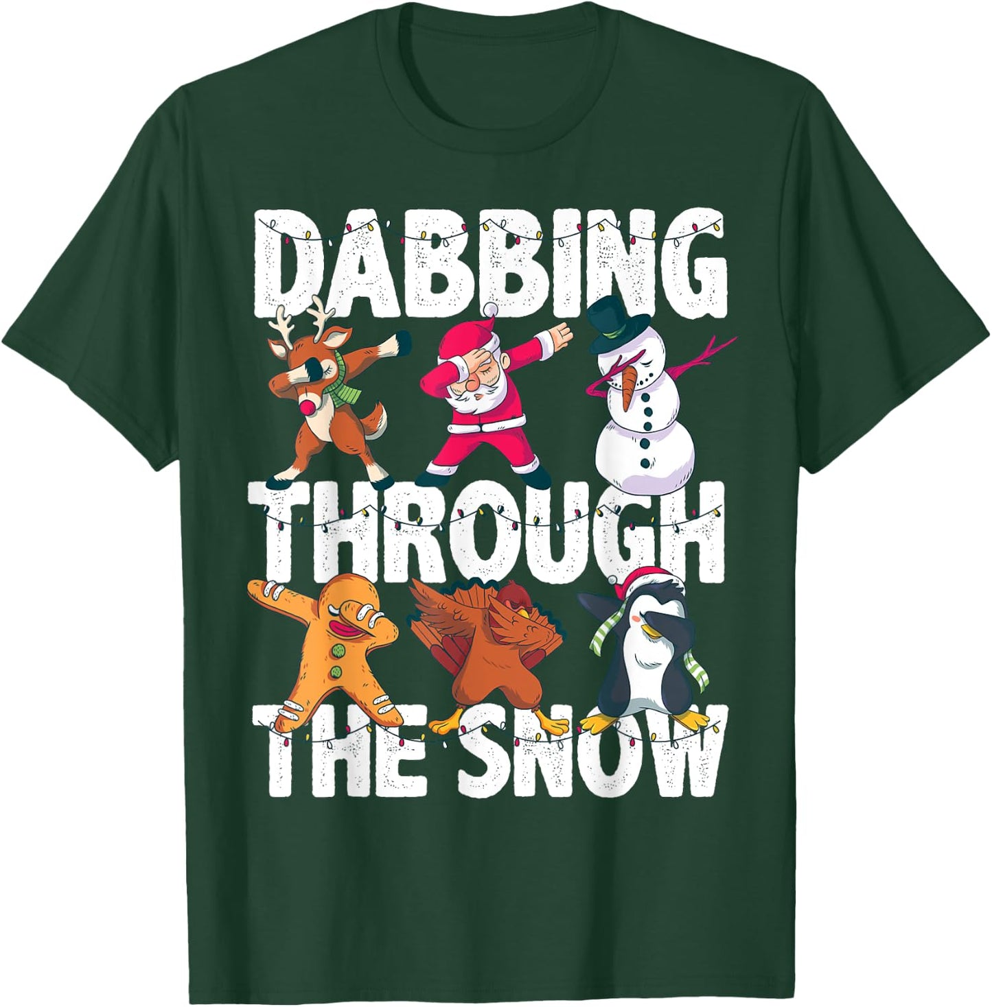 Christmas Shirt Santa Friends Dabbing Through the Snow Gift T-Shirt - T-Shirt | Forest