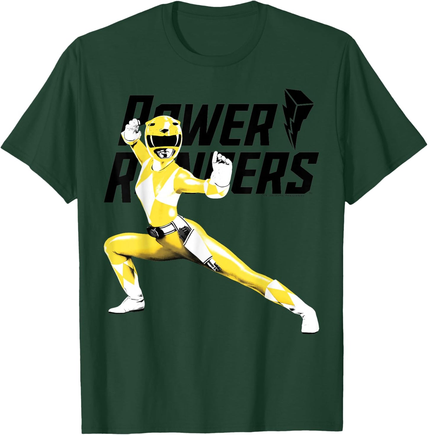 Power Rangers Yellow Ranger Karate Action Pose Logo T-Shirt - T-Shirt | Forest