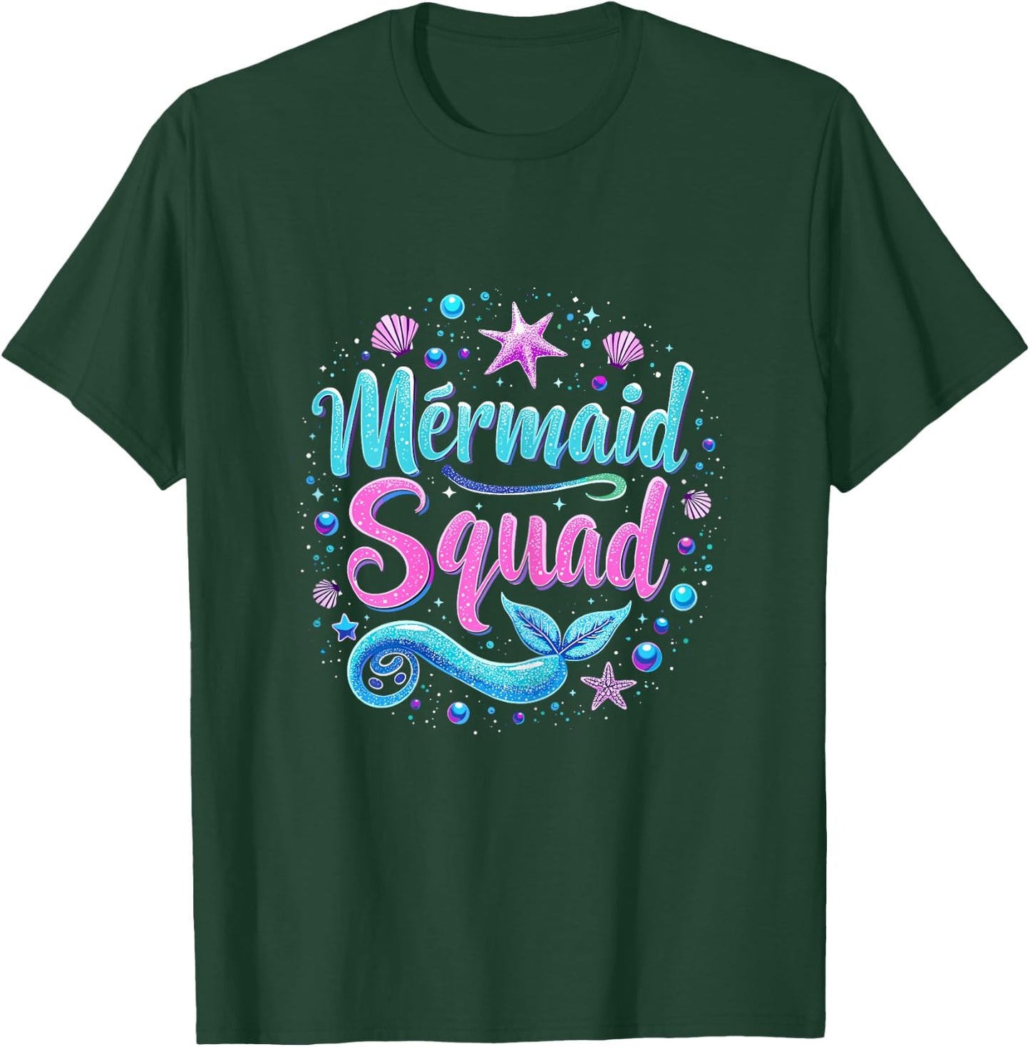Mermaid Squad Birthday Party Daughter T-Shirt - T-Shirt | Forest