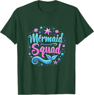 Mermaid Squad Birthday Party Daughter T-Shirt - T-Shirt | Forest