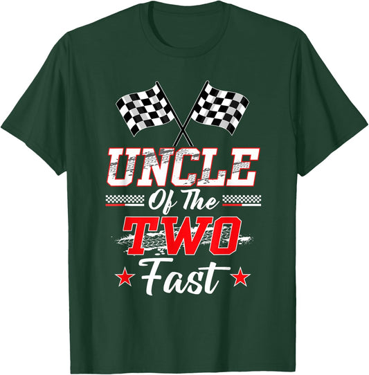Uncle Of The Two Fast 2nd Birthday Racing Car Family T-Shirt - T-Shirt | Forest