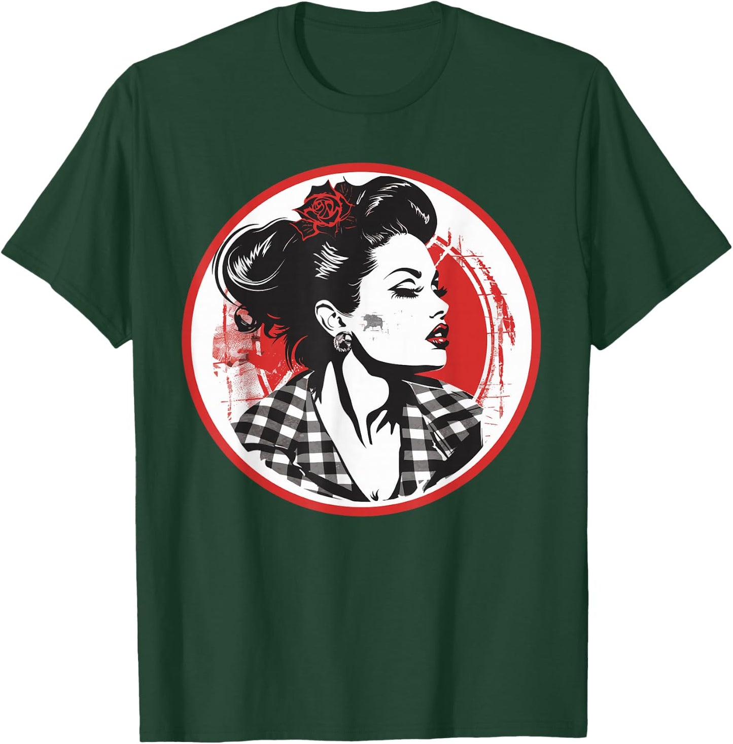 Rockabilly Girl Outfit for Rock n Roll Music 50s 60s , black T-Shirt - T-Shirt | Forest