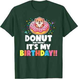 Donut You Know It's My Birthday Sea Otter Doughnut Lover T-Shirt - T-Shirt | Forest