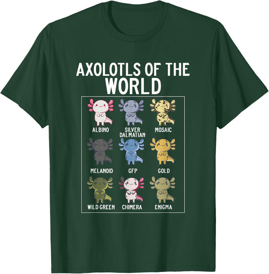Axolotls Of The World Accessories Costume Clothes Pajamas T-Shirt - T-Shirt | Forest