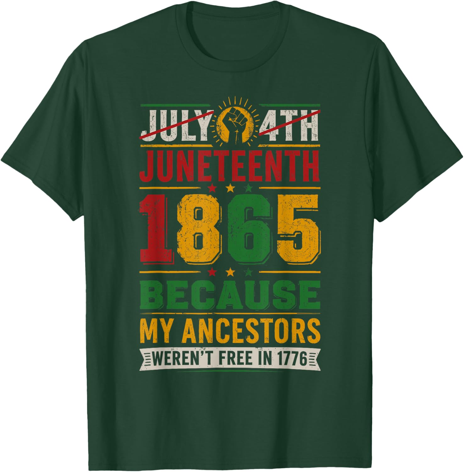 Juneteenth Shirts Men June 19 1865 Freedom Day African Pride T-Shirt - T-Shirt | Forest