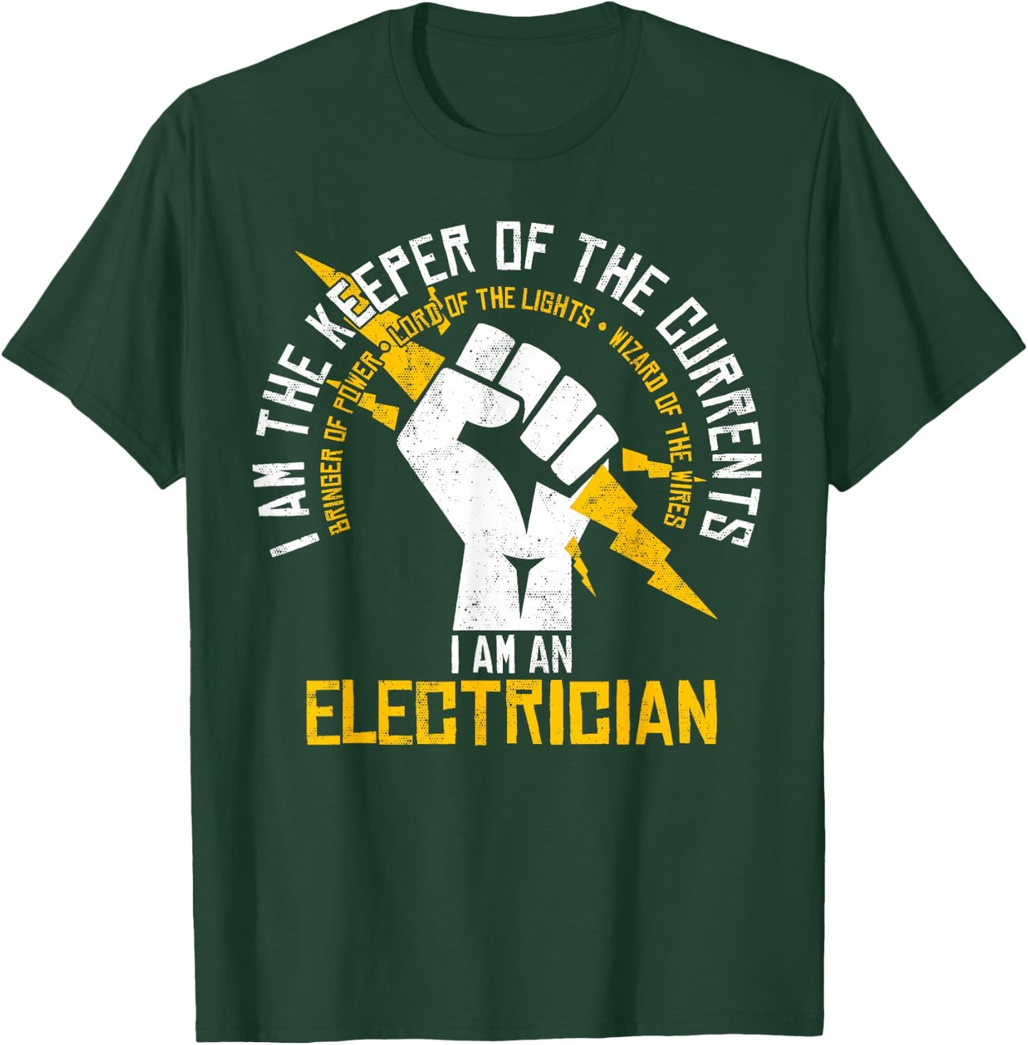 Electrician - Keeper Of Currents Funny Gift T-Shirt - T-Shirt | Forest