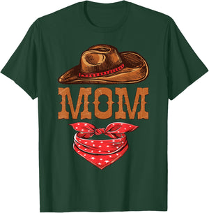 Mom Western Birthday Cowboy Cowgirl Family Matching T-Shirt - T-Shirt | Forest