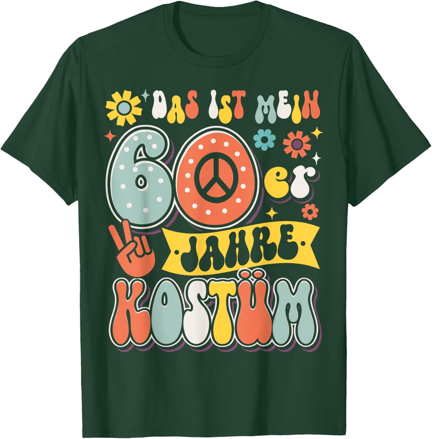 60s Outfit Costume Party 60s Theme Party Men Women , black T-Shirt - T-Shirt | Forest