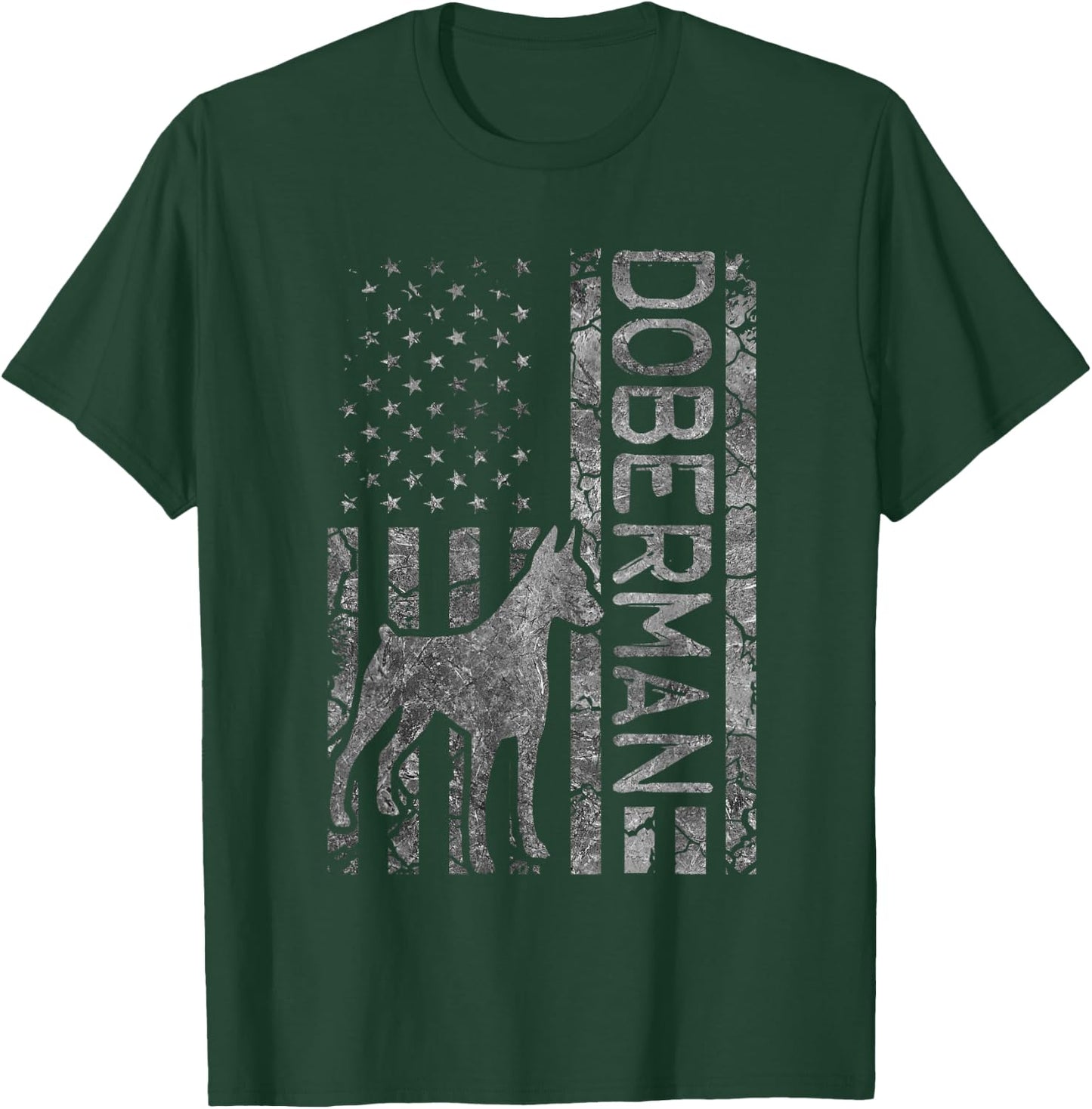 Doberman Lover Design Women American Flag Doberman T-Shirt - T-Shirt | Forest