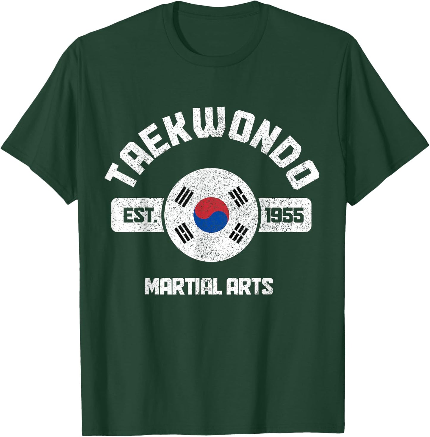 Taekwondo South Korean Flag Martial Arts Fighter T-Shirt - T-Shirt | Forest