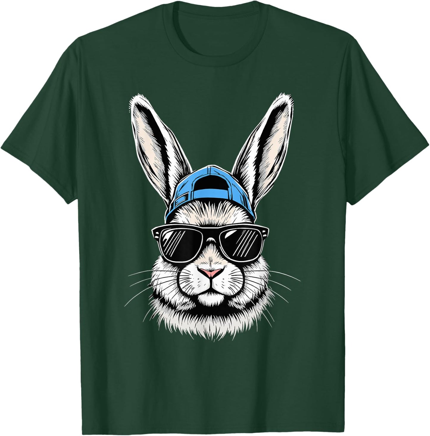 Cool Bunny Face Happy Easter T-Shirt - T-Shirt | Forest
