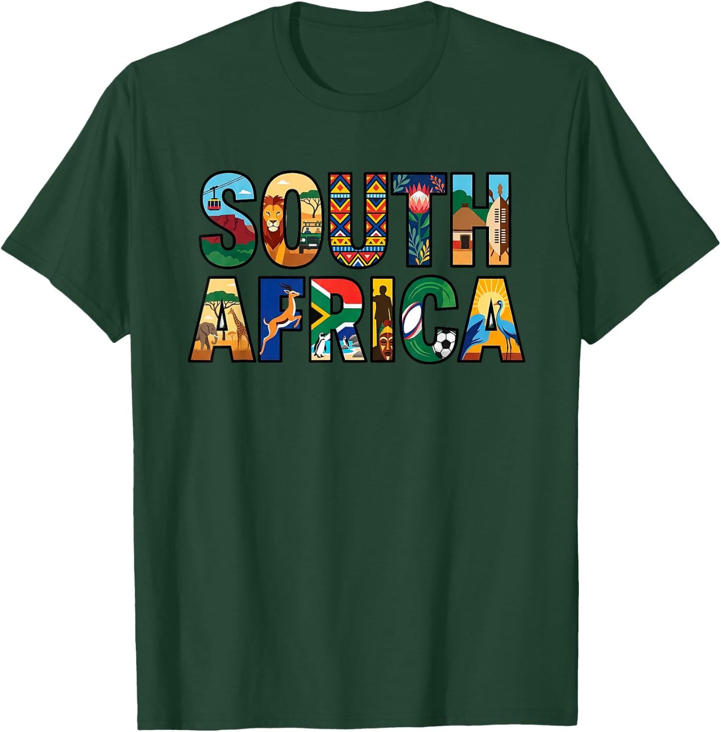 South Africa Souvenir South African Travel Graphic T-Shirt - T-Shirt | Forest