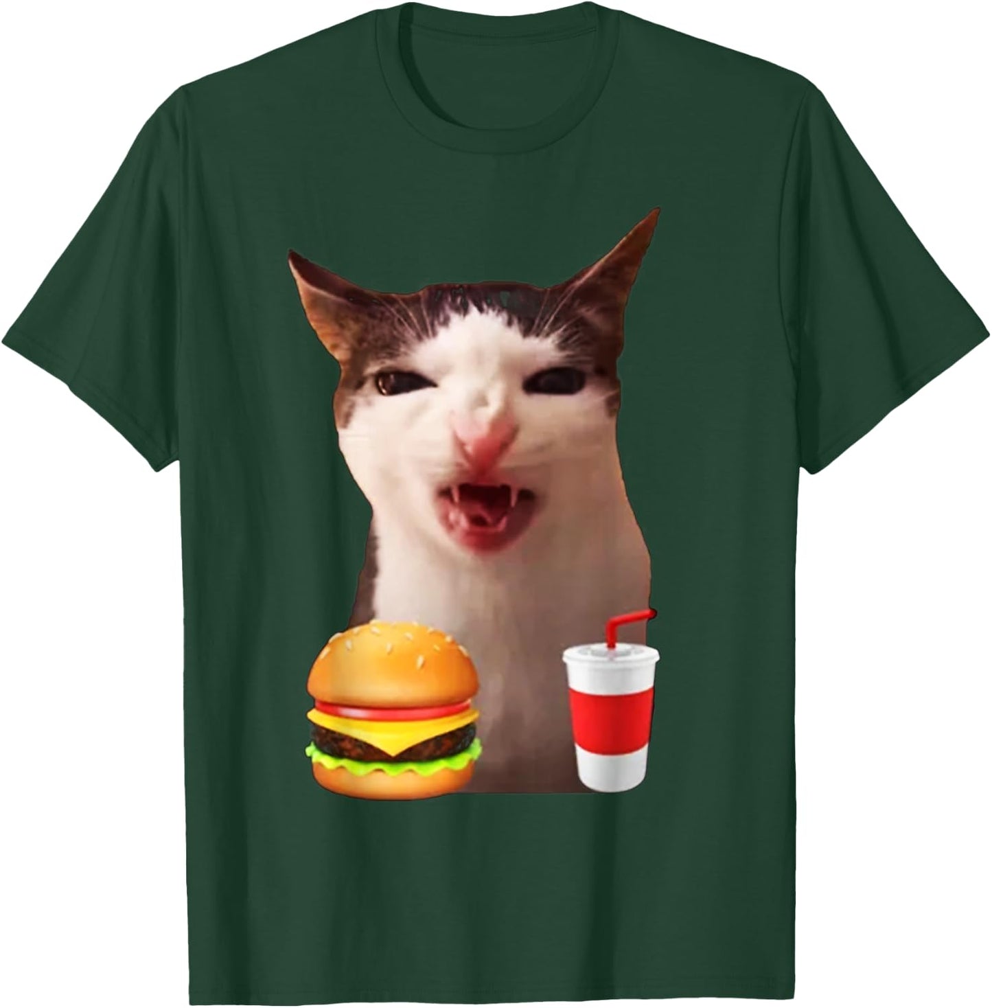 Cat Crunching Food Meme T-Shirt - T-Shirt | Forest