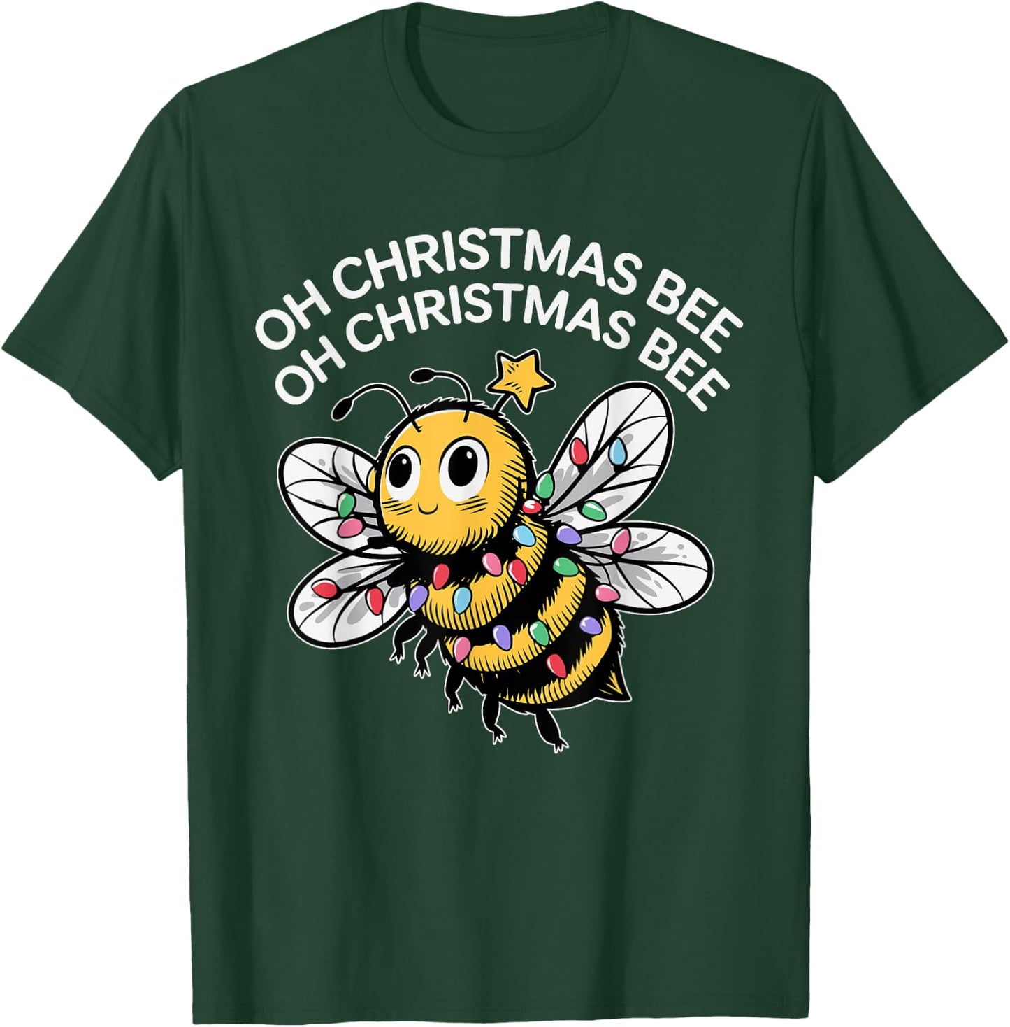 Bee Merry Christmas Bee Funny Oh Christmas Bee T-Shirt - T-Shirt | Forest