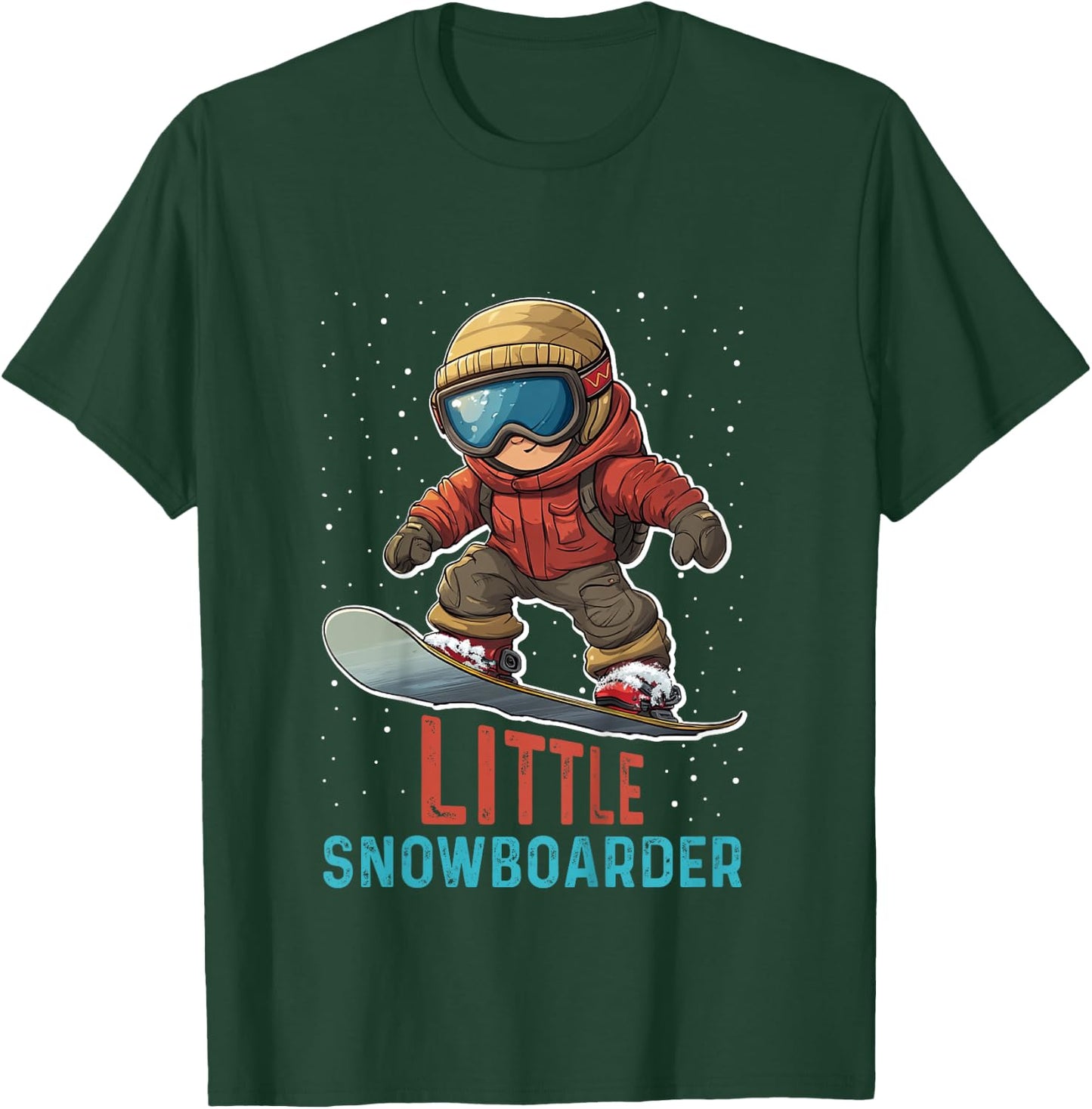 Kids Snowboarding LITTLE SNOWBOARDER Funny Toddlers T-Shirt - T-Shirt | Forest