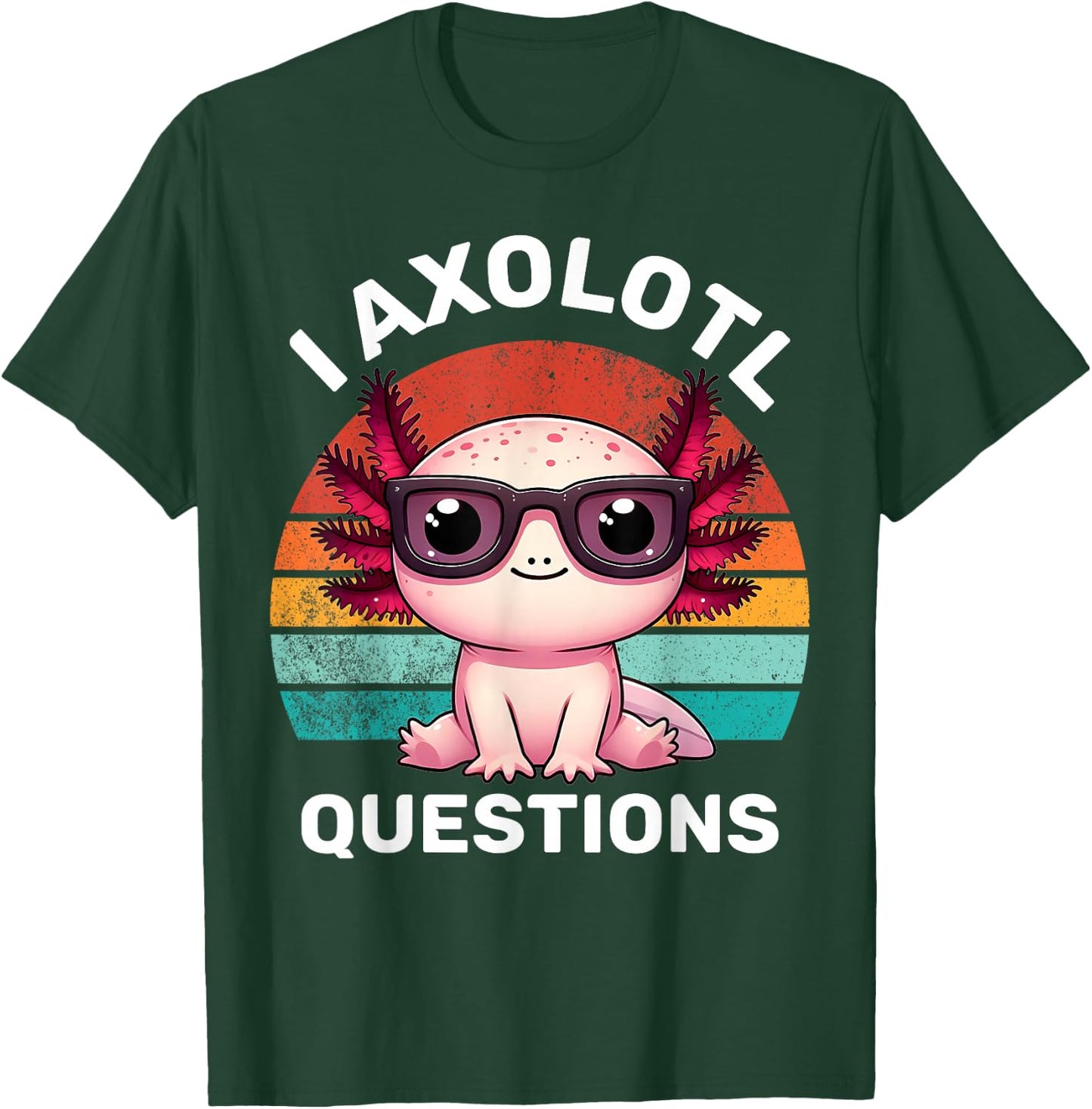 J'ai des questions sur Axolotl pour enfants, drôle, mignon, rétro, vintage T-Shirt - T-Shirt | Forest