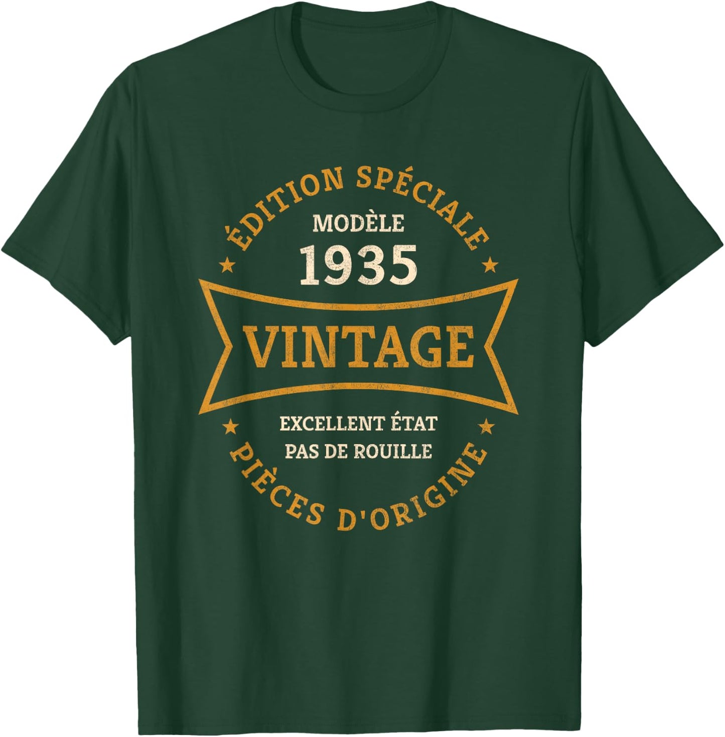 Vintage 90th Birthday Born in 1935 Vintage 90 Years Gift , Black, S T-Shirt - T-Shirt | Forest