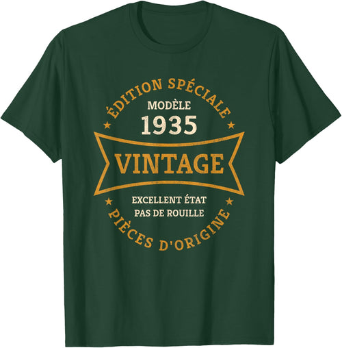 Vintage 90th Birthday Born in 1935 Vintage 90 Years Gift , Black, S