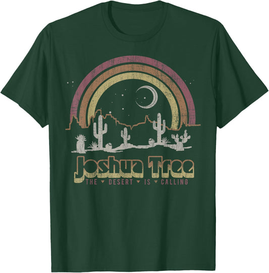Joshua Tree Desert Rainbow Vintage Retro Outdoors T-Shirt - T-Shirt | Forest