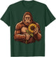 Bigfoot Holding Sunflower T-Shirt - T-Shirt | Forest