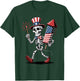 Happy 4th Of July Skeleton Holding Fireworks American Flag T-Shirt - T-Shirt | Forest