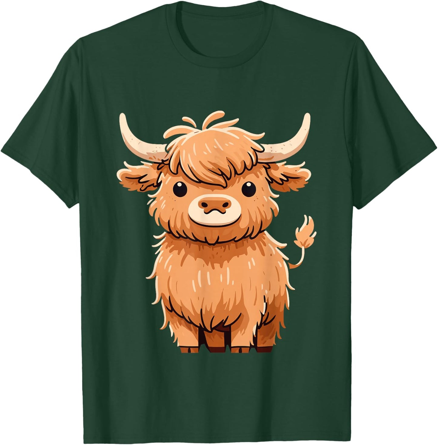 Cute Hairy Scottish Highland Cow T-Shirt - T-Shirt | Forest