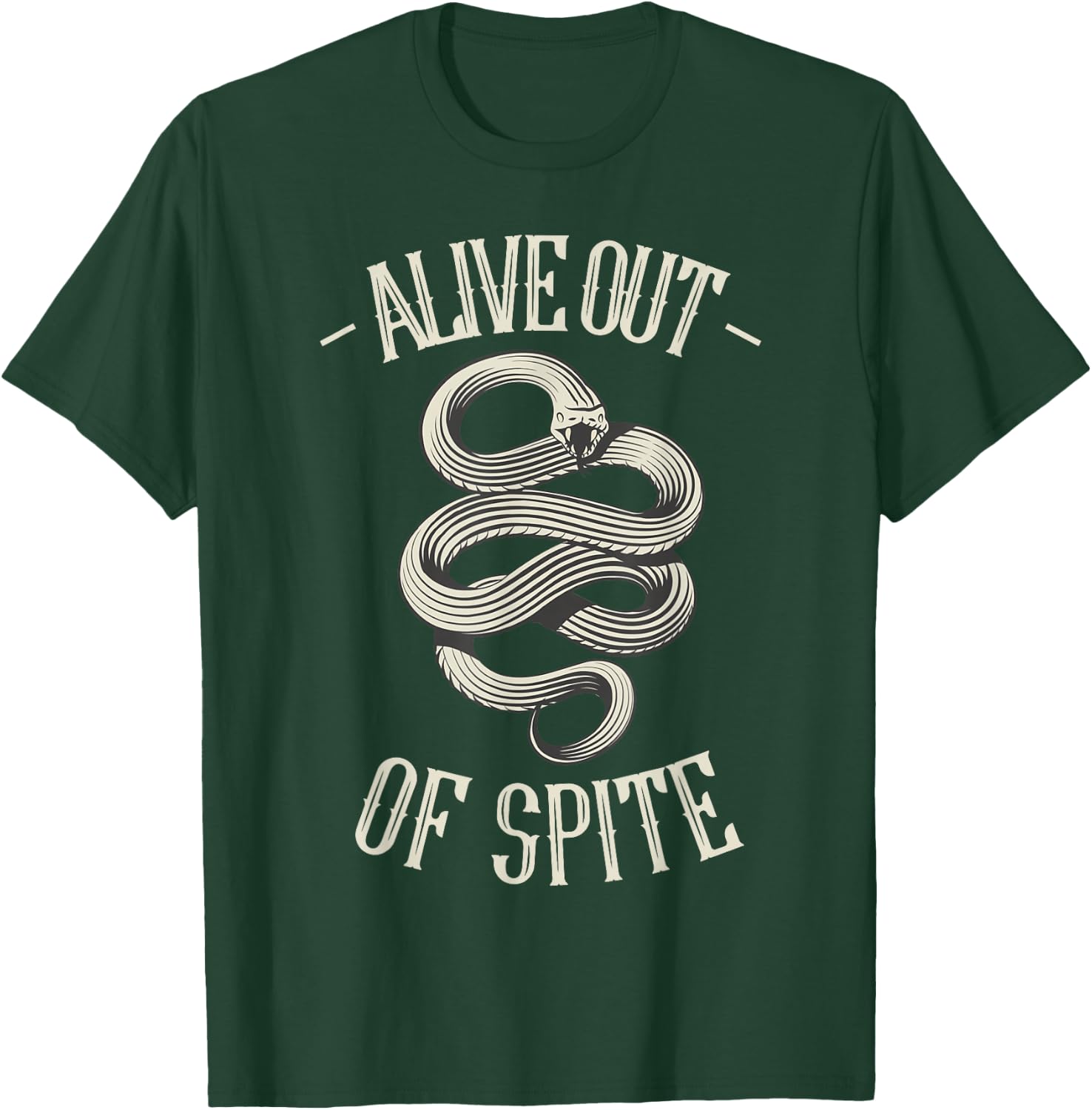 Goth Alive Out Of Spite Snake Occult Witchcraft Aesthetic T-Shirt - T-Shirt | Forest