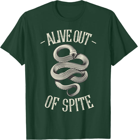 Goth Alive Out Of Spite Snake Occult Witchcraft Aesthetic T-Shirt - T-Shirt | Forest