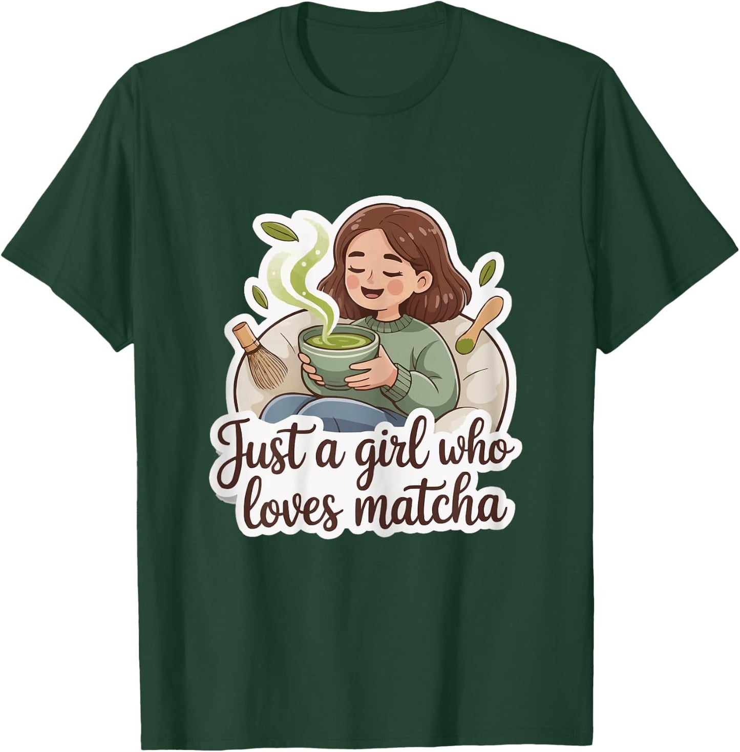Cute Matcha Lover Girls Cozy T-Shirt - T-Shirt | Forest