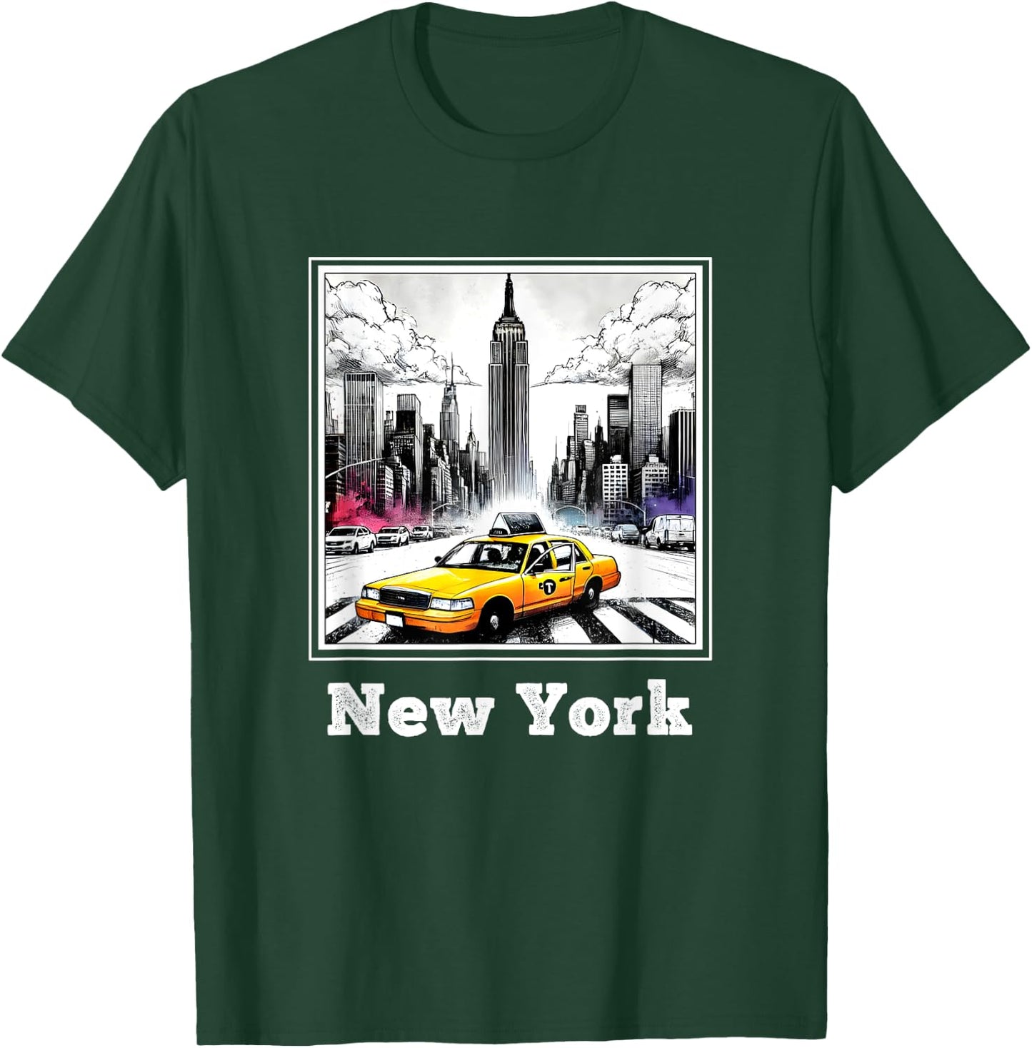 NYC New York Yellow Cab Taxi Gift Souvenir New York Taxi , Black, S T-Shirt - T-Shirt | Forest