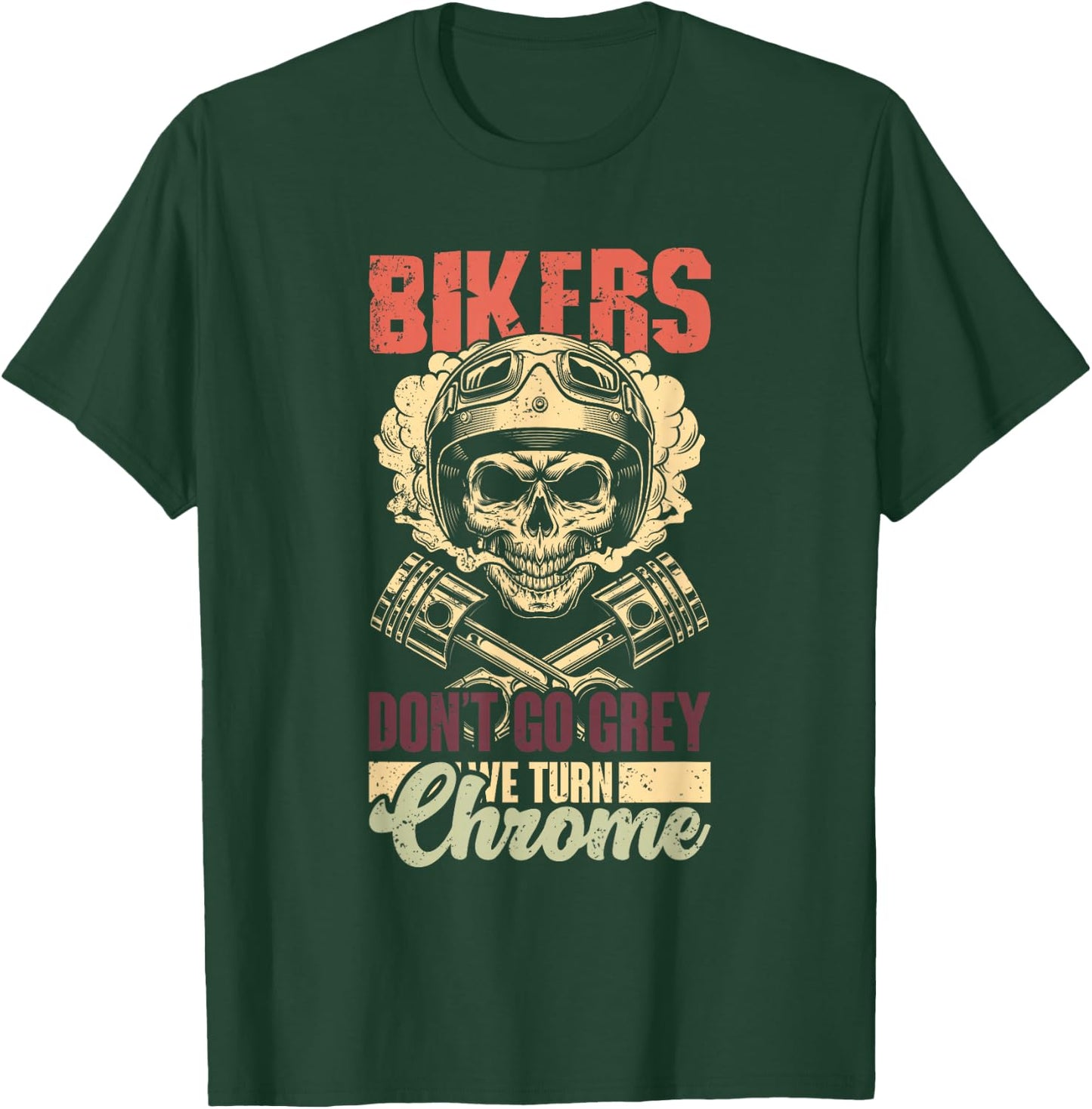 Motorcycle Skull Helmet Gift A Man Biker Biker , Black, S T-Shirt - T-Shirt | Forest