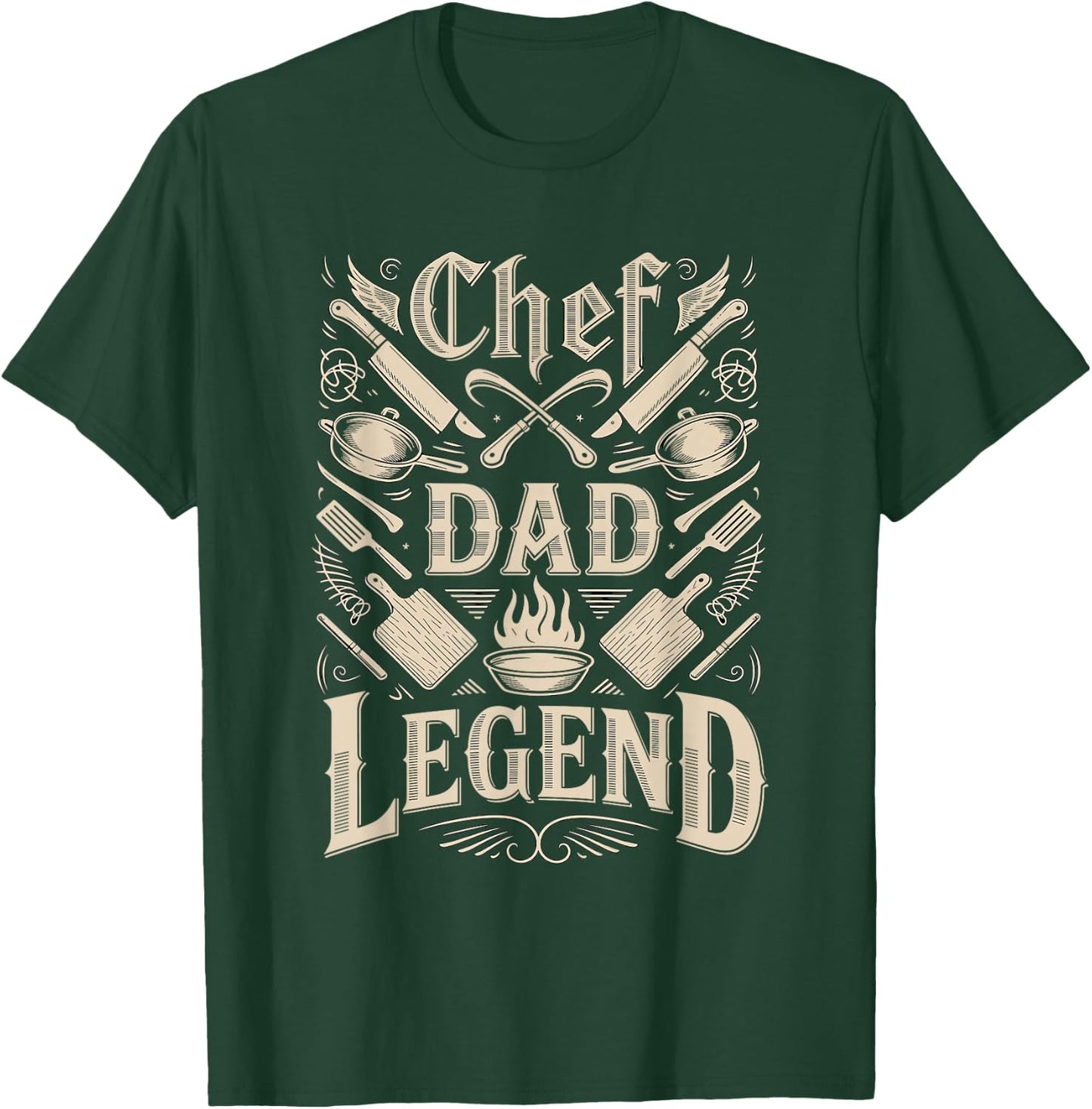 Chef Dad Legend Fathers Day Dad T-Shirt - T-Shirt | Forest