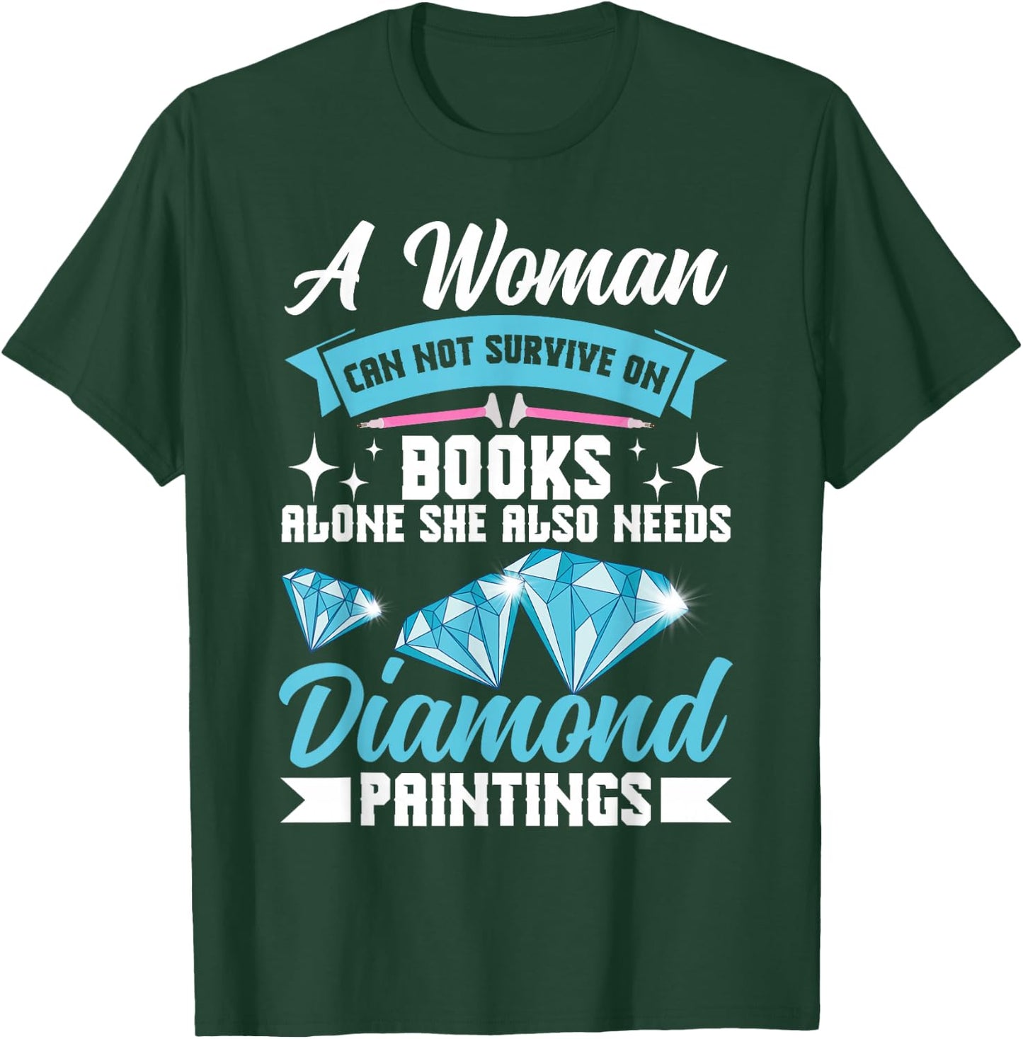 Diamond Artist Books Women Crafting Diamond Painting T-Shirt - T-Shirt | Forest