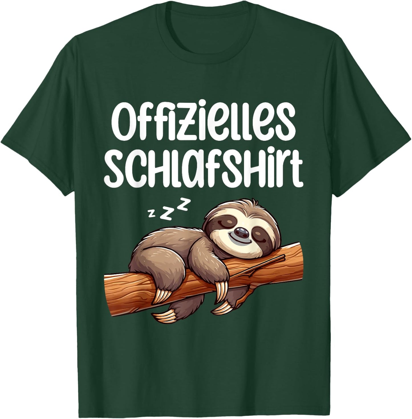 Official Sleep Shirt Cute Sloth Pyjamas Nightdress , black T-Shirt - T-Shirt | Forest