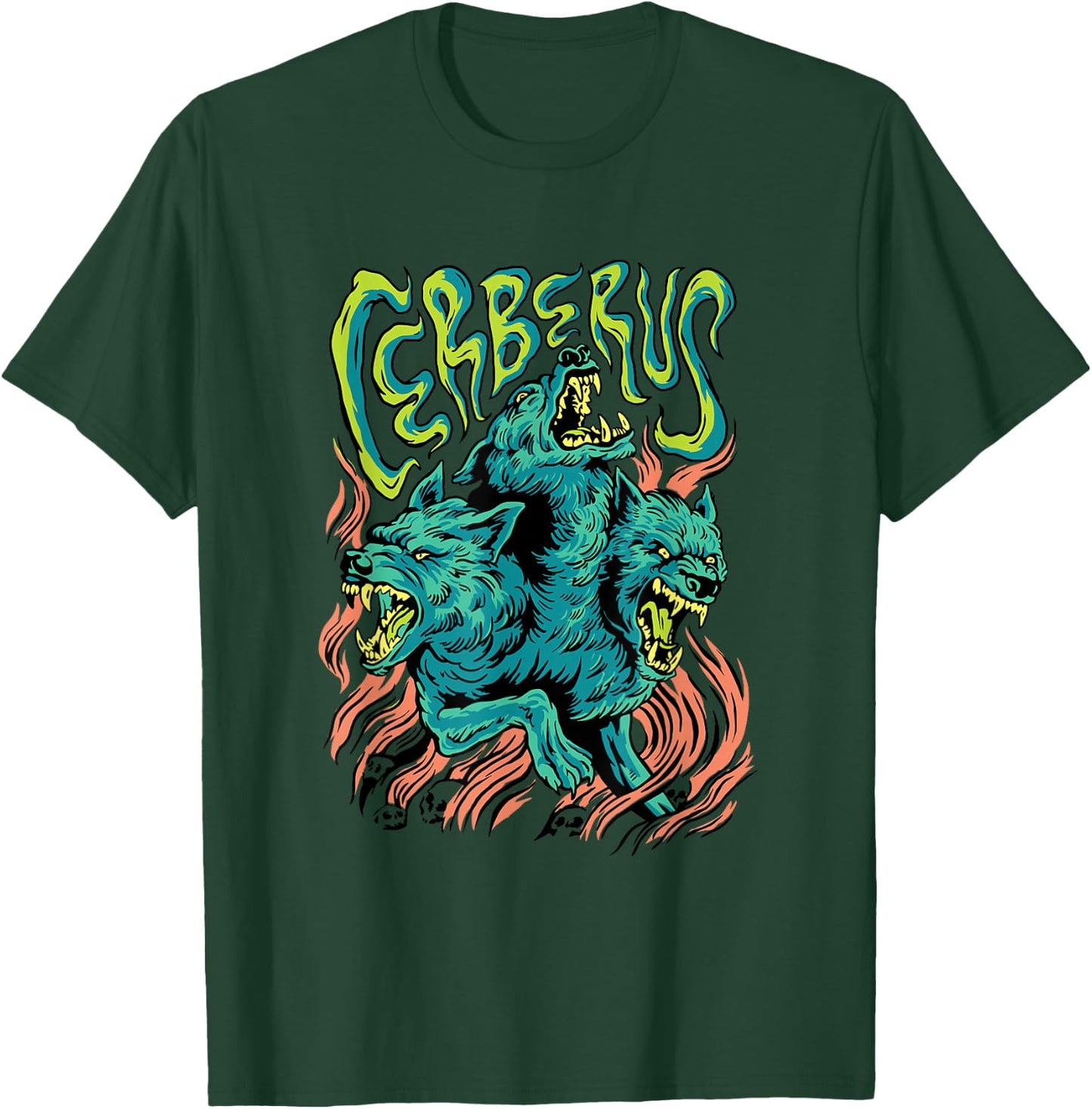 Cerberus - Creepy Three-Headed Dog Greek Mythology Lover T-Shirt - T-Shirt | Forest