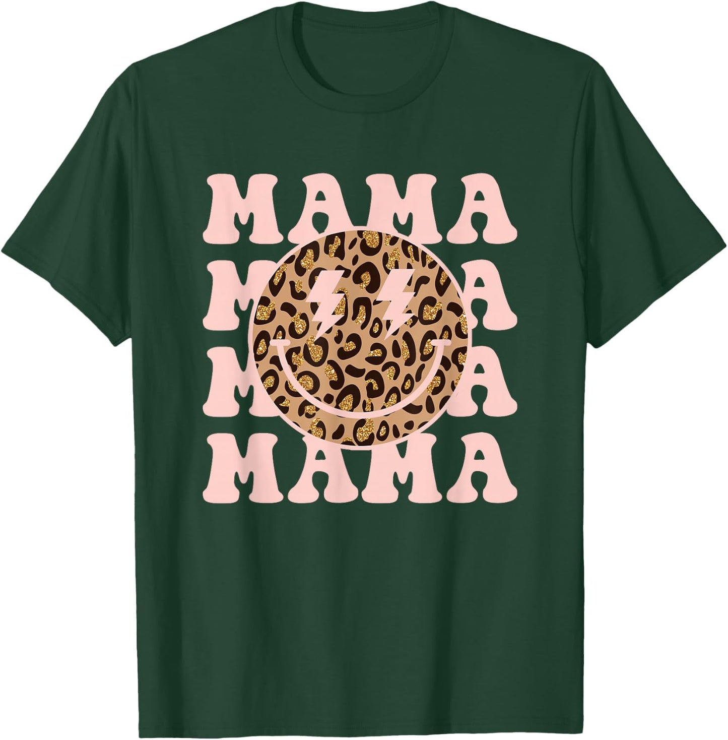 Mama Leopard Smile Face Shirt Trendy Positive Happy Face T-Shirt - T-Shirt | Forest