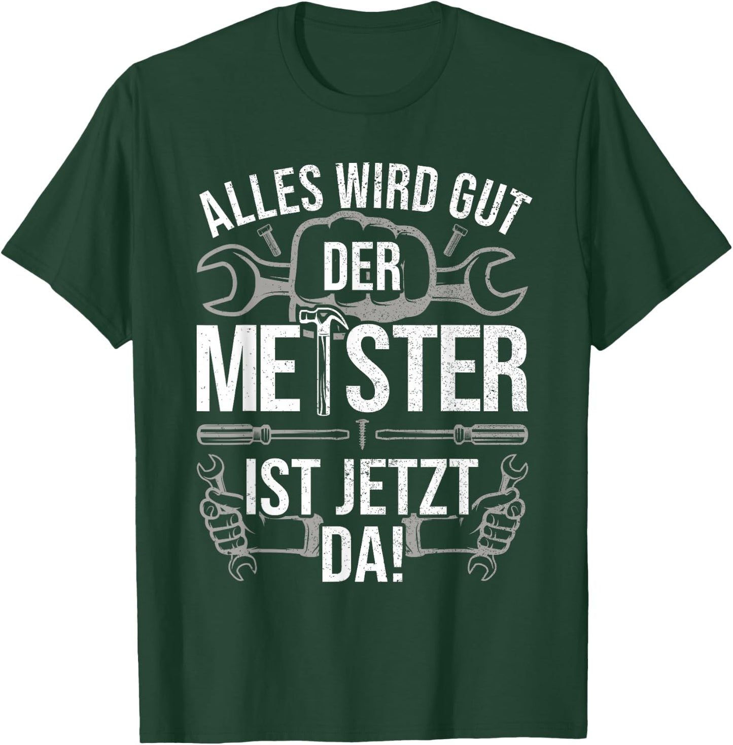 Meisterprüfung bestanden Dachdecker Geschenk Kfz Mechaniker & Kfz-Mechatroniker, Meisterbrief Meister , Schwarz, Klein, , Halbarm, Klassisch, EU 38/40 T-Shirt - T-Shirt | Forest