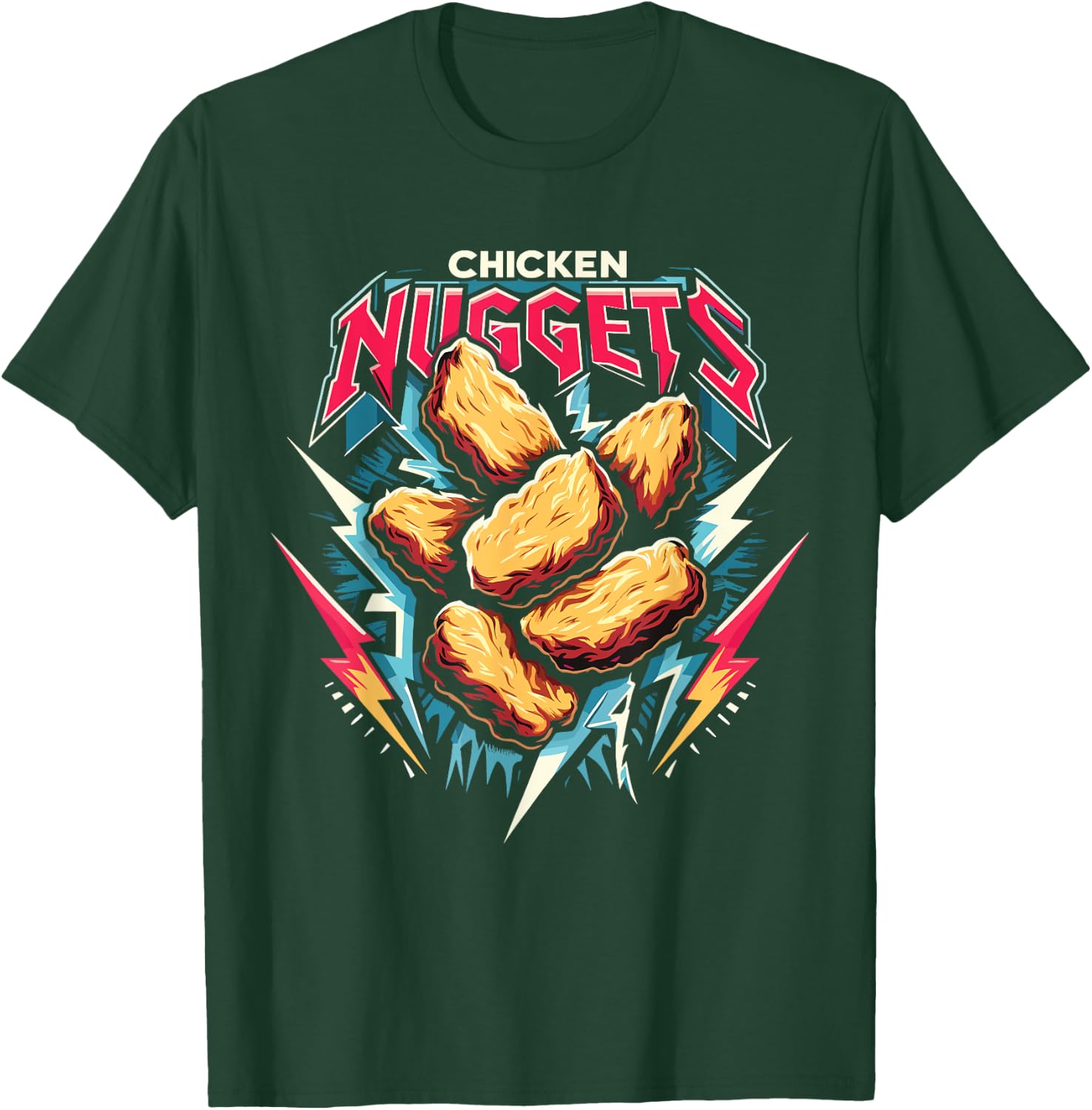 Chicken Nuggets Heavy Metal World Tour Hardcore Music T-Shirt - T-Shirt | Forest